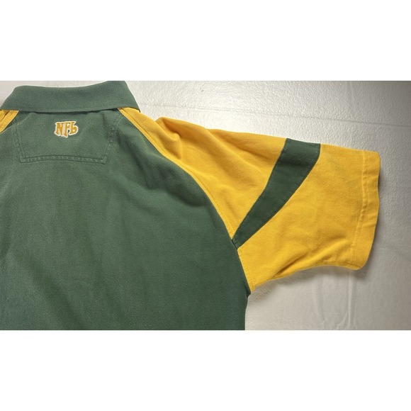 VTG Green Bay Packers Shirt Men's XL Green Yellow Y2K Polo 2003 NFL Playoffs - Picture 15 of 16